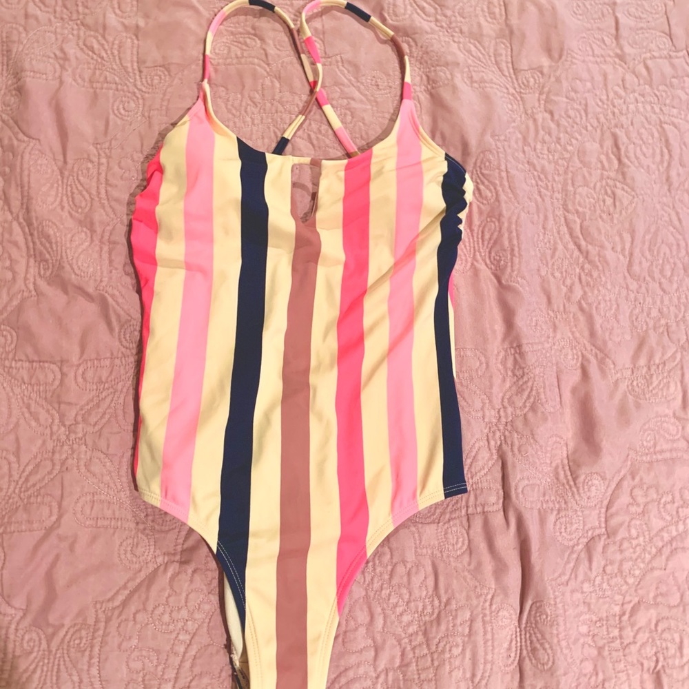 Colorful Striped One Piece Bathing Suit 💗